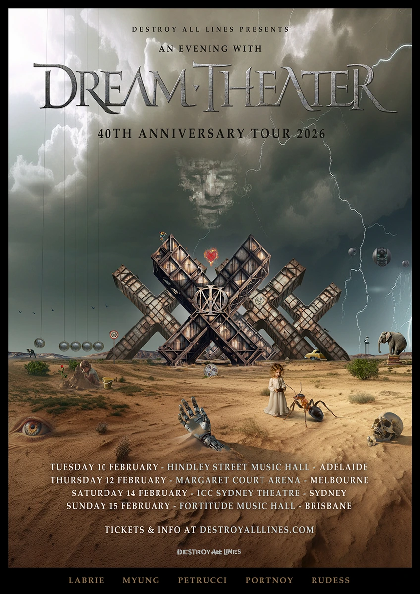 未使用DREAM THEATER 40th Anniversary Poster Dream Theater Engage 40th Anniversary Celebrations with Aussie